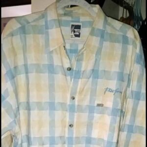 Phat Farm button down shirt for men. Yellow n Blue.